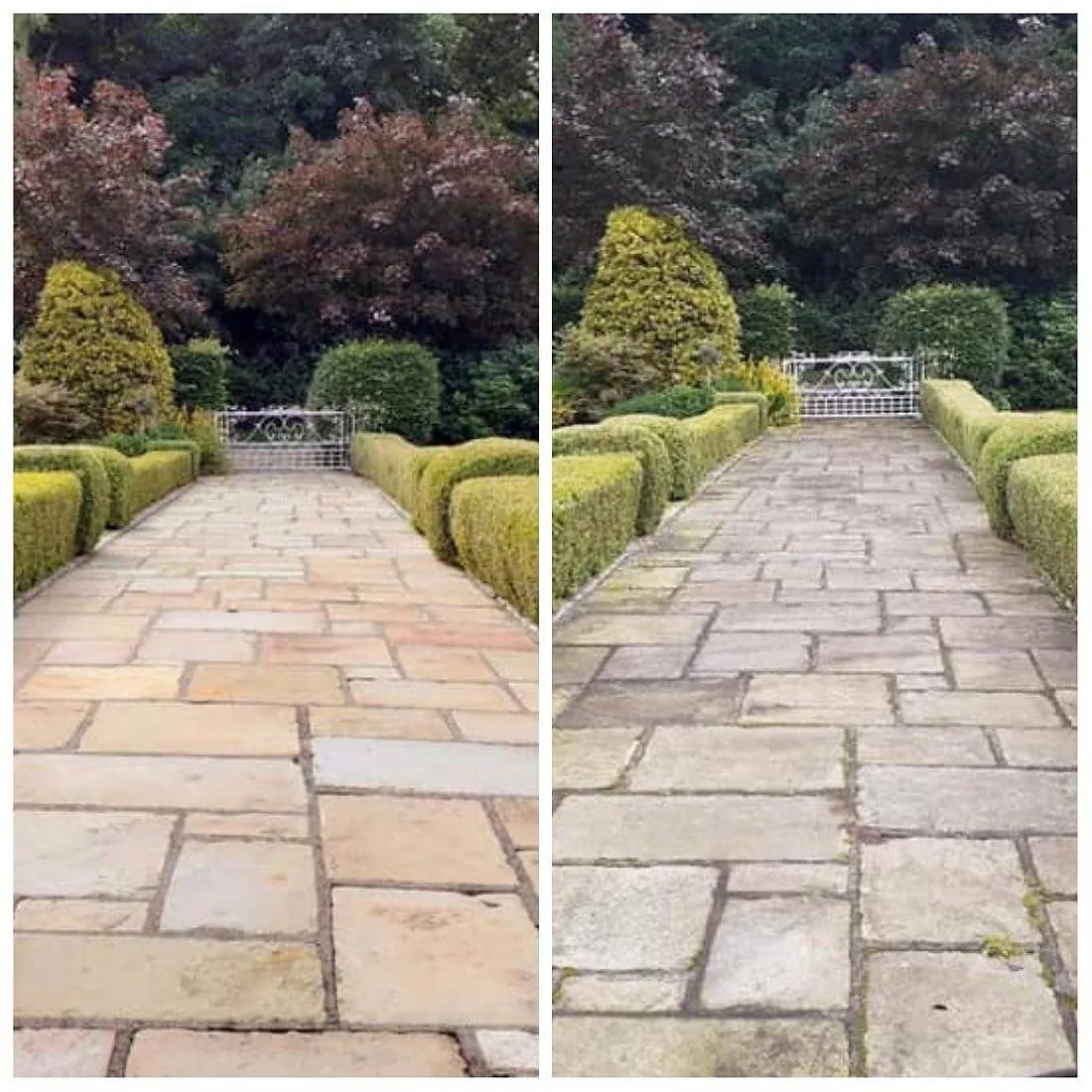 Before and after exterior cleaning project